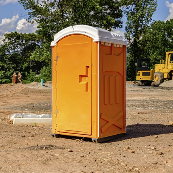 how often are the portable restrooms cleaned and serviced during a rental period in Sorrel